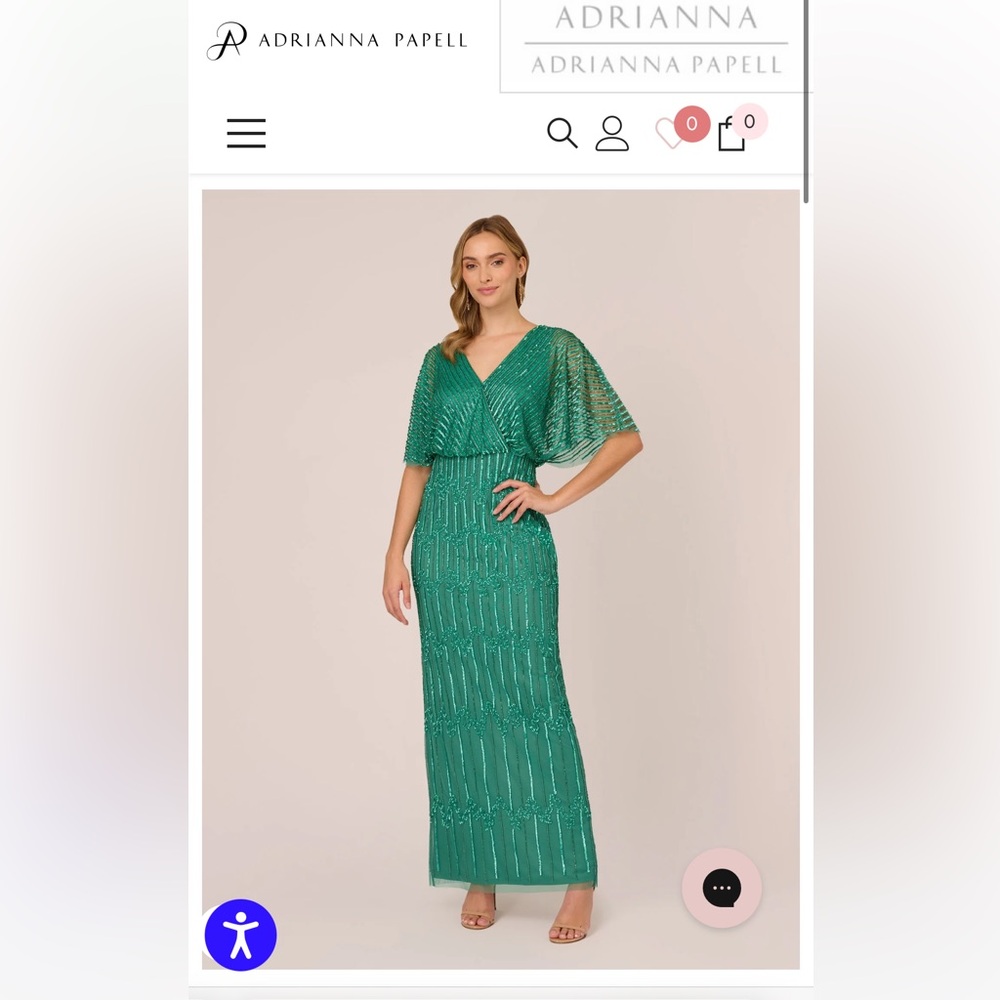 Adrianna Papell size 8P evening gown green